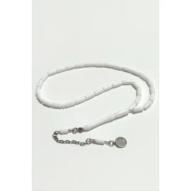 Kapsül Plastik Tesbih 4X10  Mm-Beyaz