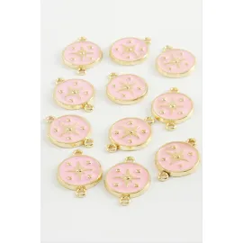 Yıldız Tek Kulplu Mineli Bileklik ve Kolye Ucu Aparatı 1 Adet-Pembe