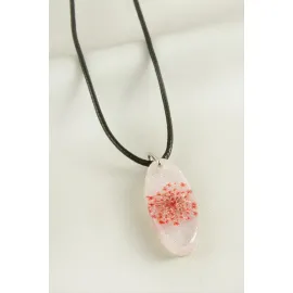 Sultanotu Elips Epoksi Kolye-Kırmızı