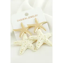 Deniz Yıldızı Trend Metal Küpe-Sarı