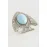 Balık Turkuaz Taşlı Yüzük-Gümüş Rengi