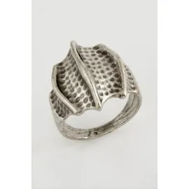 Osmanlı İşlemeli Metal Yüzük-Gümüş Rengi