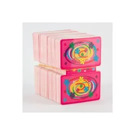 Çiçek Desenli Kolye Kartı-Pembe