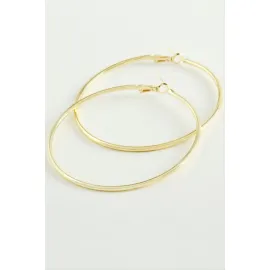 Metal Halka Küpe 6 cm-Sarı