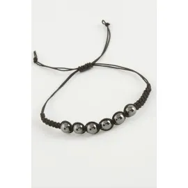 Hematit Doğal Taş Bileklik-Antrasit