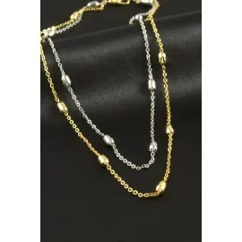 Silindir İkili Kolye-Renkli