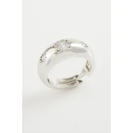 Yıldız Taşlı Yüzük-Gümüş Rengi