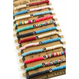 Nazar Fimo Boncuk Bileklik-Renkli