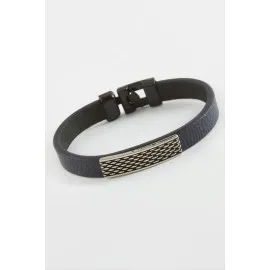 Noktalı Kaliteli Suni Deri Bileklik-Lacivert