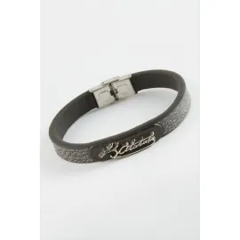 Mustafa Kemal Atatürk İmzalı Kaliteli Suni Deri Bileklik-Siyah