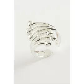 Çiçek Metal Yüzük-Gümüş Rengi