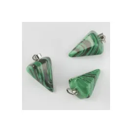 Malahit Pandül Doğaltaş Kolye Ucu-Yeşil
