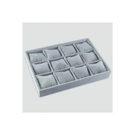 12Li Anfora Kumaş Yastıklı Tabla-Açık Gri