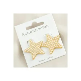 Yıldız İnci Küpe-Sarı