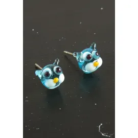 Kedi Cam Küpe-Renkli