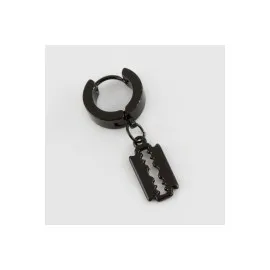 Jilet Figürlü Çelik Erkek Küpe 1 Adet-Gümüş Rengi