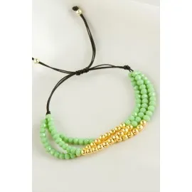 Top Metal Üçlü Kristal Bileklik-Su Yeşili