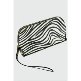 Zepra Dikdörtgen Deri Cüzdan-Beyaz