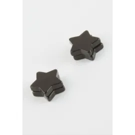 Yıldız Mıknatıslı Küpe-Gümüş Rengi