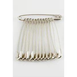 12 Adet Çengel İğne 7,5 cm-Gümüş Rengi