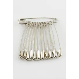 12 Adet Çengel İğne 5,5 cm-Gümüş Rengi