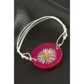 Papatya Epoksi Bileklik-Pembe