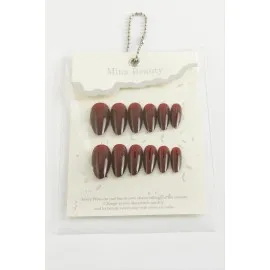 Mina Beauty Kedi Gözü Takma Tırnak-Bordo