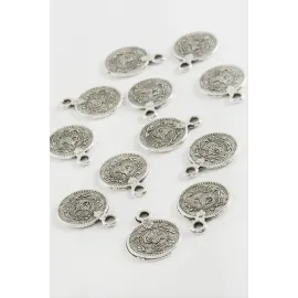 1,8 cm Tuğra Para Tesbih Aparatı 50 Gram-Gümüş Rengi