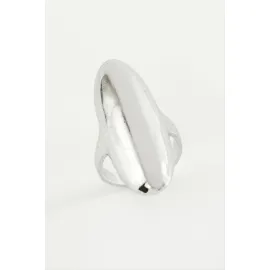 Oval Metal Yüzük-Gümüş Rengi