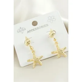 Deniz Yıldızı Metal Küpe-Gümüş Rengi