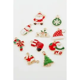 Karışık Yılbaşı Özel Mineli Kolye Ucu 1 Adet-Renkli