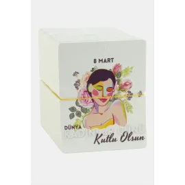 Dünya Kadınlar Günü Bileklik Kartı-Beyaz