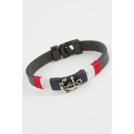 Çapa Kaliteli Suni Deri Bileklik-Lacivert