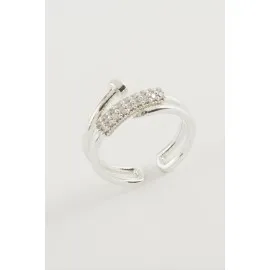 Çivi Zirkon Taşlı Yüzük-Sarı