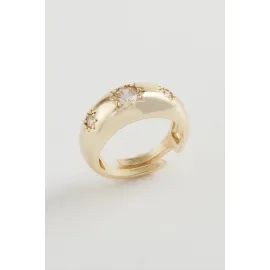 Yıldız Taşlı Yüzük-Sarı