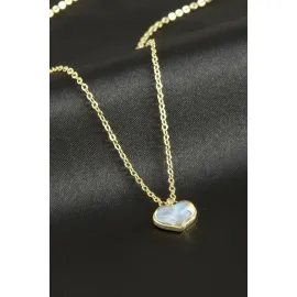 Kalp Cam Kolye-Sarı