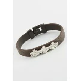 Üçgen Kaliteli Suni Deri Bileklik-Kahverengi