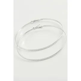 Burgulu Zikzak Metal Halka Küpe 8-9-10 cm-10 cm