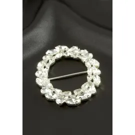 Oval Taşlı Kemer Tokası 1 Adet-Gümüş Rengi