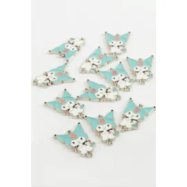 Çzgflm Çift Kulplu Mineli Bileklik ve Kolye Ucu Aparatı 1 Adet-Turkuaz