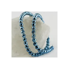 6 mm Fasetli Hematit Taşı-Mavi