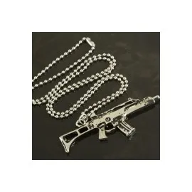 Silah Metal Kolye-Gümüş Rengi