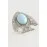 Balık Turkuaz Taşlı Yüzük-Gümüş Rengi