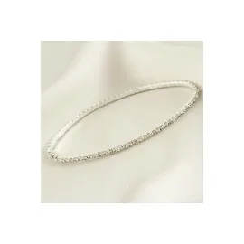2 mm Minik Şerit Taşlı Suyolu Bileklik-Gümüş Rengi