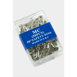 50 Adet Kutulu Çengel İğne-Gümüş Rengi