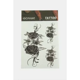 Gül Tattoo Dövme Sticker-Beyaz