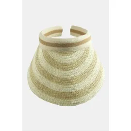 Kasketli Hasır Plaj Şapkası-Bej