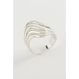 Oval Metal Yüzük-Gümüş Rengi