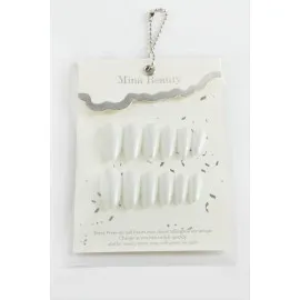 Mina Beauty Kedi Gözü Takma Tırnak-Beyaz