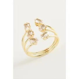 Oval Zirkon Taşlı Yüzük-Gümüş Rengi